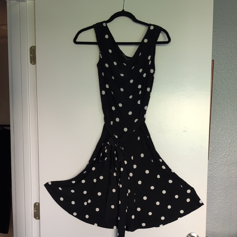 Lauren Ralph Lauren Black Dress with White Polka Dots